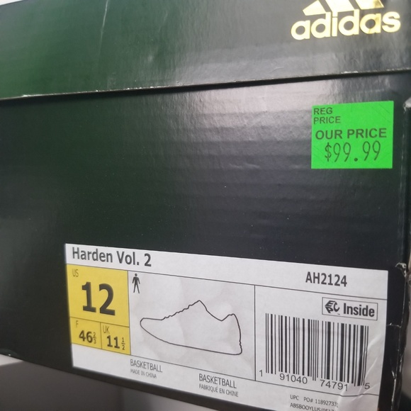 adidas Harden Vol 2 Maroon AH2124 Size US 12 - Picture 7 of 8